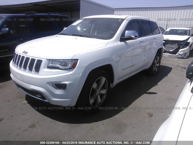 1C4RJECM3EC437951 - 2014 JEEP GRAND CHEROKEE OVERLAND WHITE photo 2