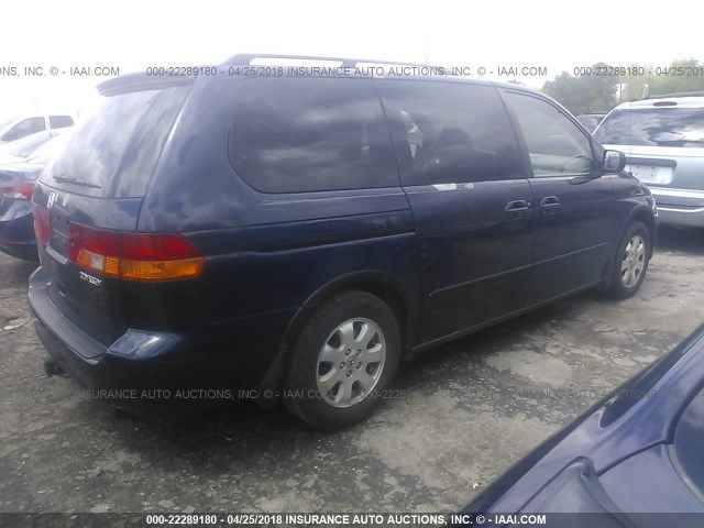 5FNRL18093B115355 - 2003 HONDA ODYSSEY EXL ლურჯი ფოტო 4