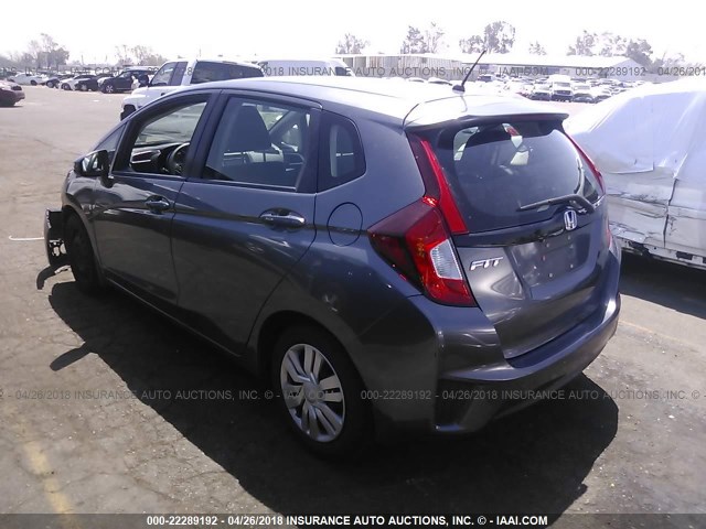 3HGGK5H57FM760018 - 2015 HONDA FIT LX GRAY photo 3