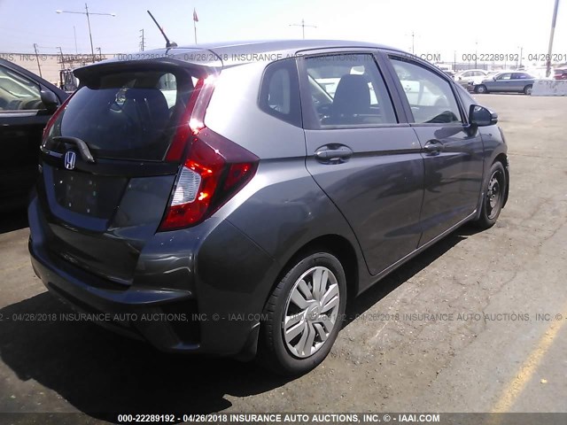 3HGGK5H57FM760018 - 2015 HONDA FIT LX GRAY photo 4