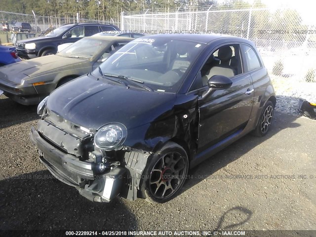 3C3CFFHH9DT743195 - 2013 FIAT 500 SPORT BLACK photo 2