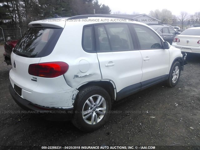 WVGBV7AX3HK013240 - 2017 VOLKSWAGEN TIGUAN S/LIMITED WHITE photo 4