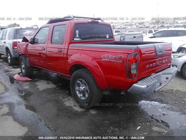 1N6ED27Y93C414928 - 2003 NISSAN FRONTIER CREW CAB XE/CREW CAB SE RED photo 3