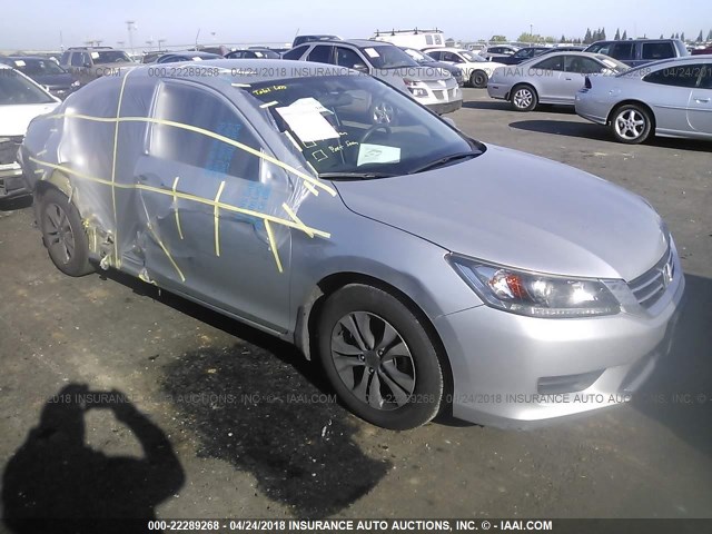 1HGCR2F36FA157519 - 2015 HONDA ACCORD LX SILVER photo 1