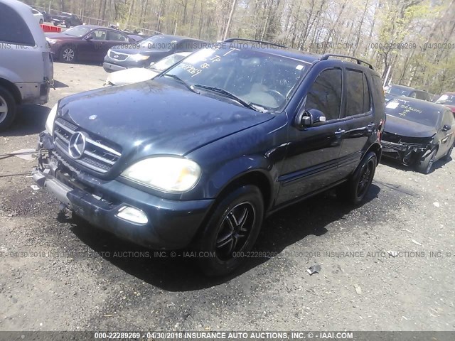 4JGAB75E93A393194 - 2003 MERCEDES-BENZ ML 500 Dark Blue photo 2