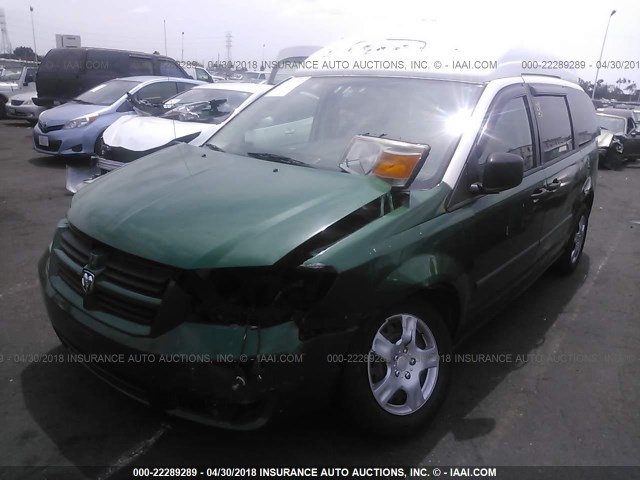 2D8HN44HX8R615377 - 2008 DODGE GRAND CARAVAN SE GREEN photo 2