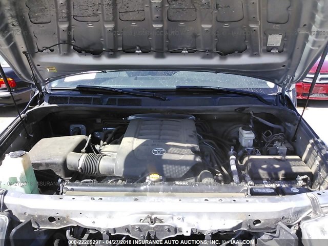 5TFRM5F19BX021898 - 2011 TOYOTA TUNDRA DOUBLE CAB SR5 SILVER photo 10