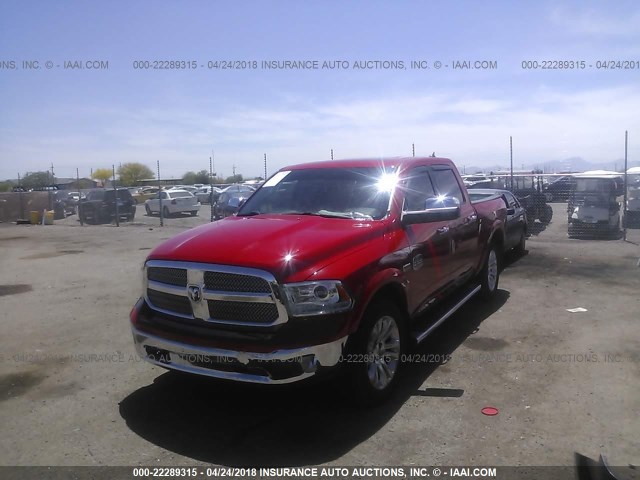 1C6RR7PT7DS725523 - 2013 RAM 1500 LONGHORN RED photo 2