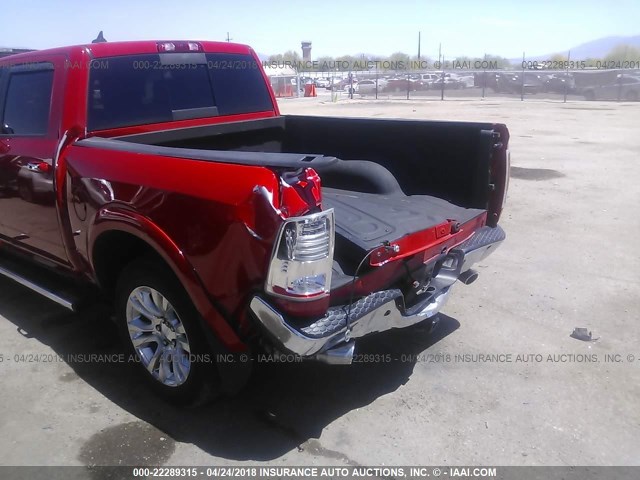 1C6RR7PT7DS725523 - 2013 RAM 1500 LONGHORN RED photo 6