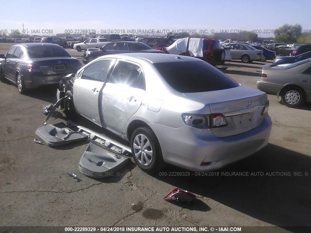 JTDBU4EE6B9164313 - 2011 TOYOTA COROLLA S/LE SILVER photo 3