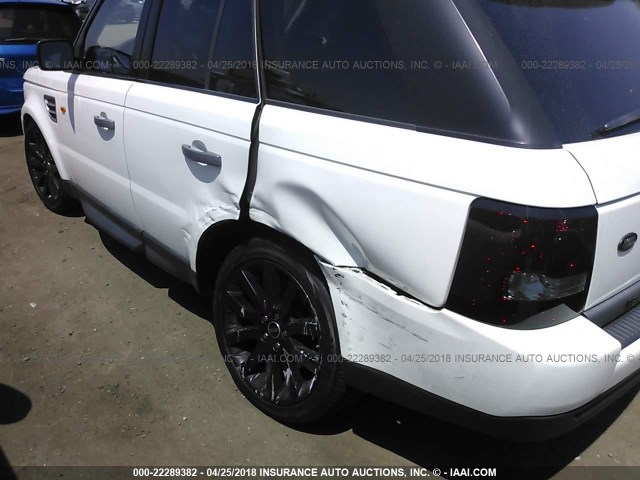 SALSH23426A971301 - 2006 LAND ROVER RANGE ROVER SPORT SUPERCHARGED WHITE photo 6