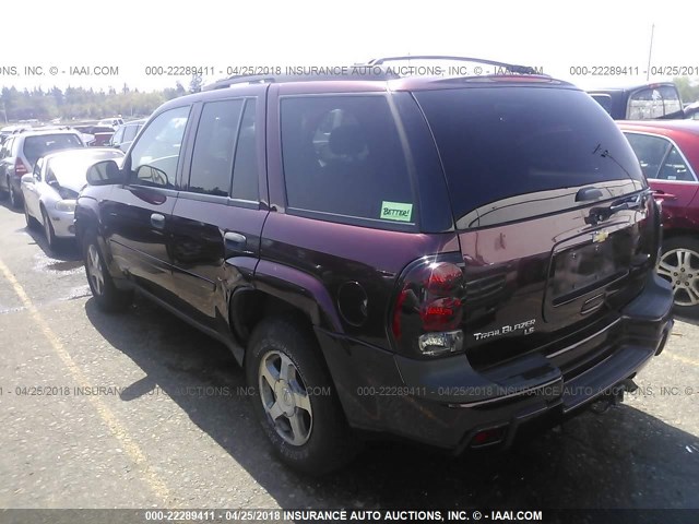 1GNDT13S762101035 - 2006 CHEVROLET TRAILBLAZER LS/LT MAROON photo 3