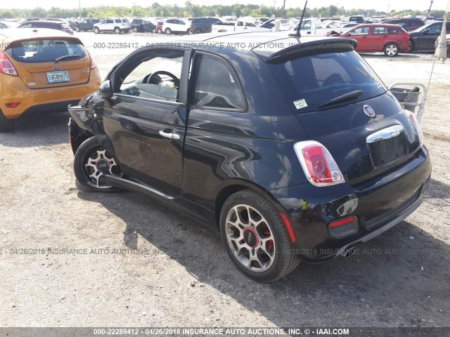 3C3CFFBR1CT105944 - 2012 FIAT 500 SPORT BLACK photo 3