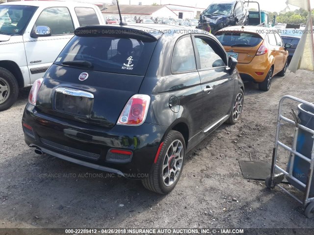 3C3CFFBR1CT105944 - 2012 FIAT 500 SPORT BLACK photo 4