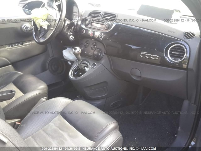 3C3CFFBR1CT105944 - 2012 FIAT 500 SPORT BLACK photo 5