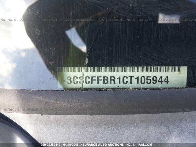 3C3CFFBR1CT105944 - 2012 FIAT 500 SPORT BLACK photo 9