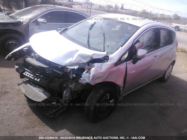 3N1CE2CP1FL420870 - 2015 NISSAN VERSA NOTE S/S PLUS/SV/SL/SR SILVER photo 2