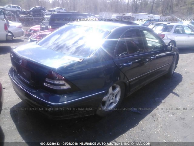 WDBRF84J34F496209 - 2004 MERCEDES-BENZ C 320 4MATIC BLUE photo 4