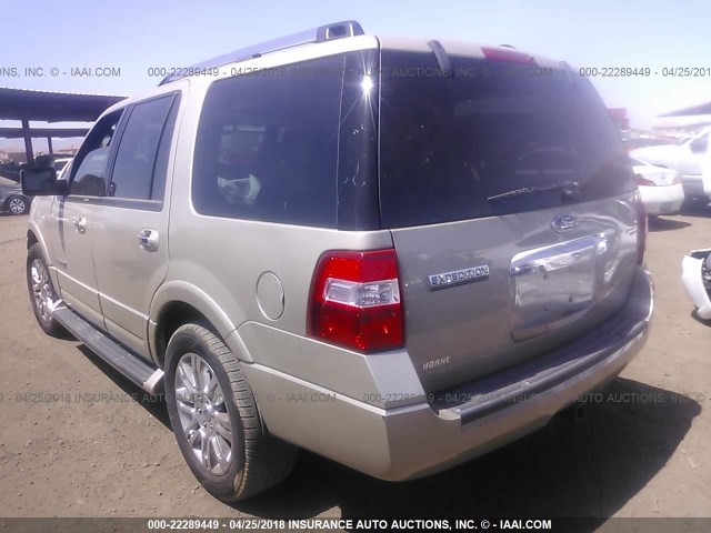 1FMFU19537LA30360 - 2007 FORD EXPEDITION LIMITED GOLD photo 3