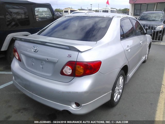 1NXBU40E99Z040840 - 2009 TOYOTA COROLLA S/LE/XLE SILVER photo 4