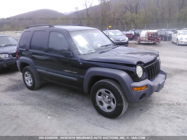 1J4GL48K52W271343 - 2002 JEEP LIBERTY SPORT BLACK photo 1