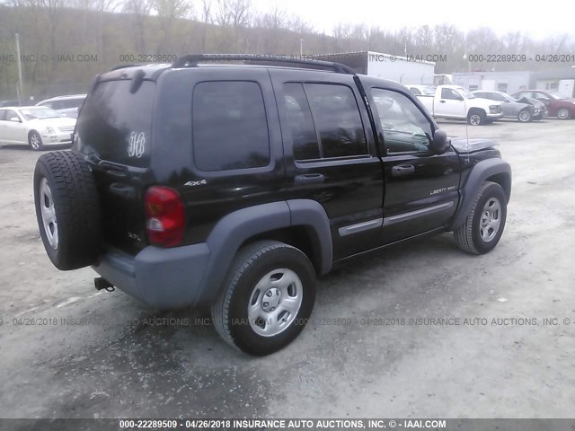 1J4GL48K52W271343 - 2002 JEEP LIBERTY SPORT 黑色 照片 4