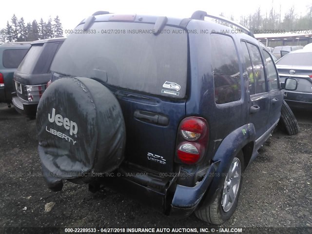 1J8GL58K55W518403 - 2005 JEEP LIBERTY LIMITED BLUE photo 4