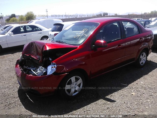 KL1TD5DE5AB092269 - 2010 CHEVROLET AVEO LS/LT RED photo 2