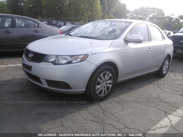 KNAFT4A20A5249926 - 2010 KIA FORTE LX SILVER photo 2