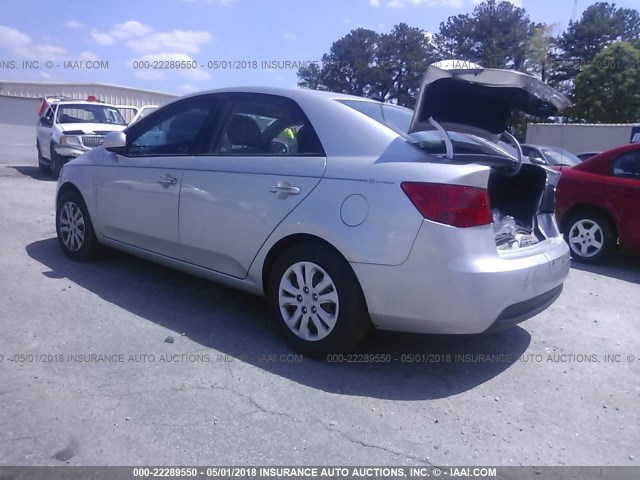 KNAFT4A20A5249926 - 2010 KIA FORTE LX SILVER photo 3