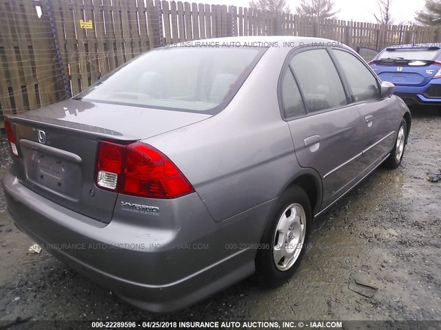 JHMES96614S014899 - 2004 HONDA CIVIC HYBRID GRAY photo 4