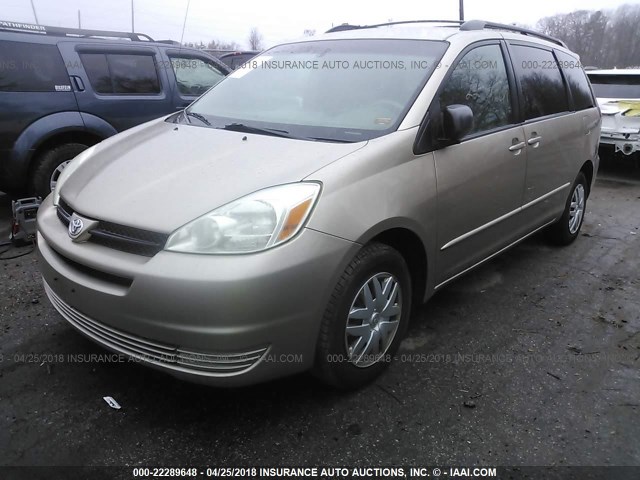 5TDZA23C34S145090 - 2004 TOYOTA SIENNA CE/LE GOLD photo 2