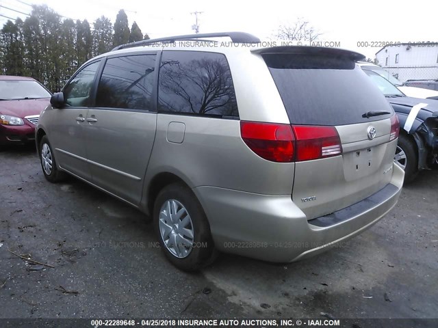 5TDZA23C34S145090 - 2004 TOYOTA SIENNA CE/LE GOLD photo 3