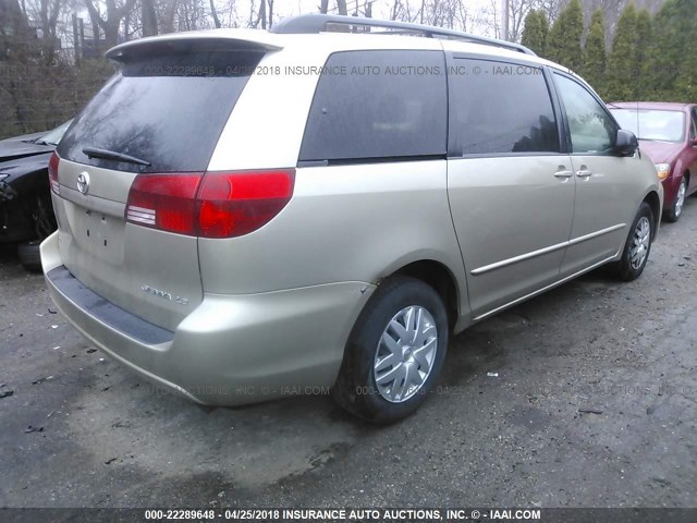 5TDZA23C34S145090 - 2004 TOYOTA SIENNA CE/LE GOLD photo 4