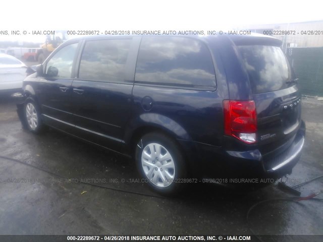 2C4RDGBG0ER308457 - 2014 DODGE GRAND CARAVAN SE BLUE photo 3