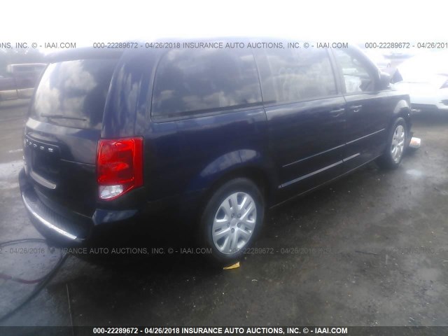 2C4RDGBG0ER308457 - 2014 DODGE GRAND CARAVAN SE BLUE photo 4