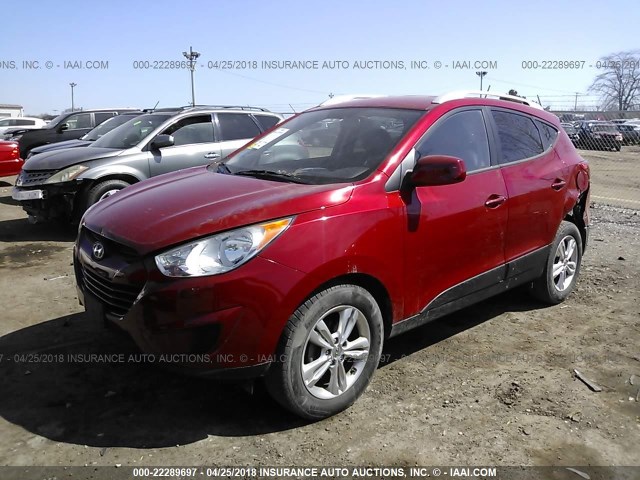 KM8JU3AC9BU264991 - 2011 HYUNDAI TUCSON GLS/LIMITED წითელი ფოტო 2