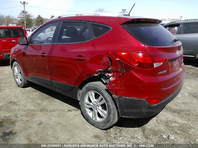 KM8JU3AC9BU264991 - 2011 HYUNDAI TUCSON GLS/LIMITED წითელი ფოტო 3