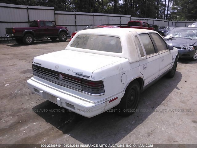 3C3XA5634MT569411 - 1991 CHRYSLER LEBARON A-BODY WHITE photo 4