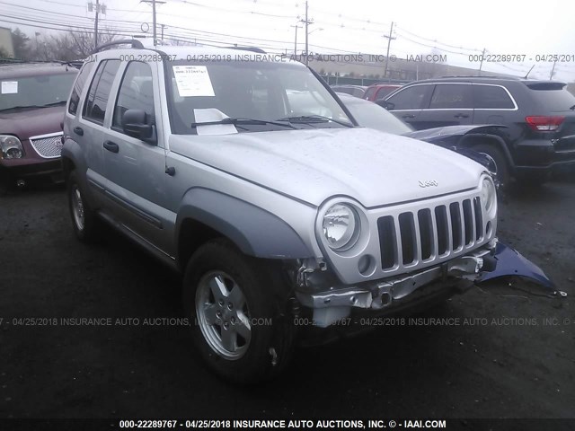 1J4GL48K65W677491 - 2005 JEEP LIBERTY SPORT SILVER photo 1