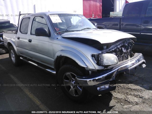 5TEHN72N63Z186184 - 2003 TOYOTA TACOMA DOUBLE CAB SILVER photo 1