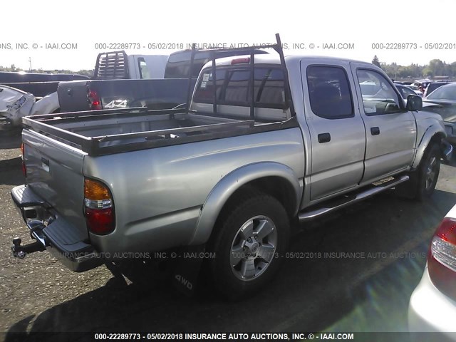 5TEHN72N63Z186184 - 2003 TOYOTA TACOMA DOUBLE CAB 银色 照片 4