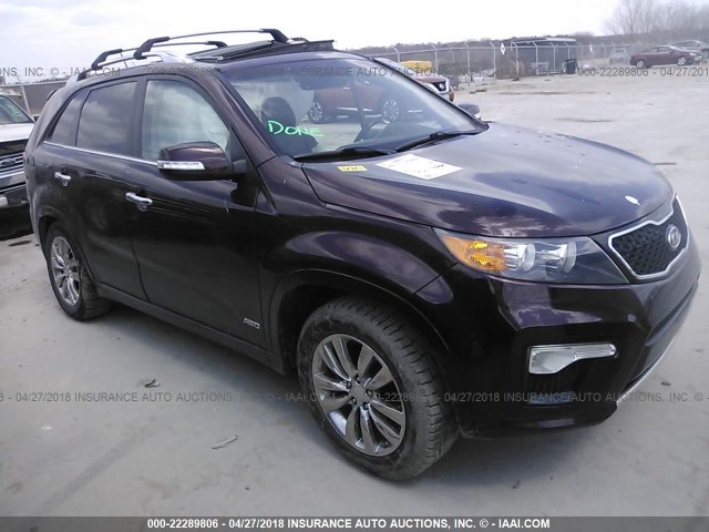 5XYKWDA20CG207582 - 2012 KIA SORENTO SX MAROON photo 1