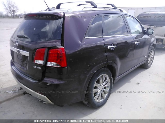 5XYKWDA20CG207582 - 2012 KIA SORENTO SX MAROON photo 4