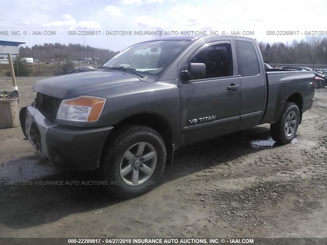 1N6AA0CJ8BN320658 - 2011 NISSAN TITAN S/SV/PRO-4X GRAY photo 2