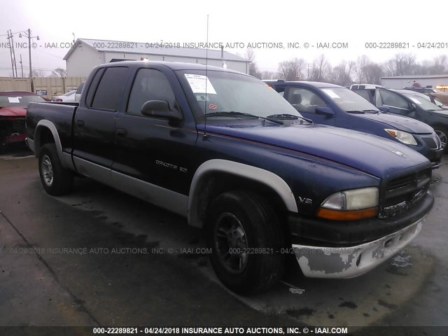 1B7GL2AN0YS679960 - 2000 DODGE DAKOTA QUAD Dark Blue photo 1