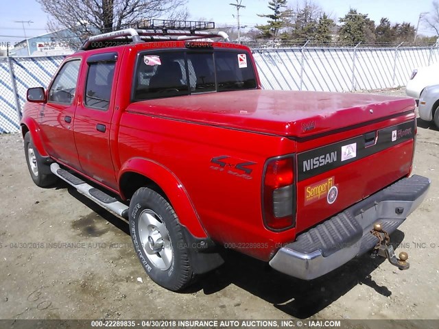 1N6ED27YXYC361969 - 2000 NISSAN FRONTIER CREW CAB XE/CREW CAB SE RED photo 3