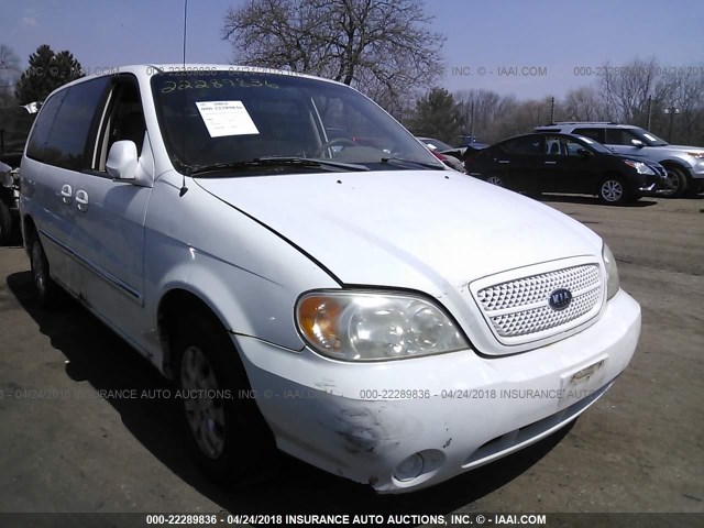 KNDUP131X56649929 - 2005 KIA SEDONA EX/LX WHITE photo 1