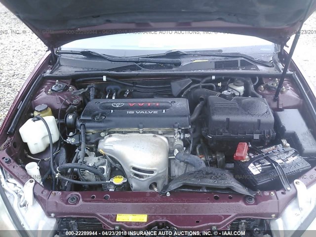 4T1BE32K32U012189 - 2002 TOYOTA CAMRY LE/XLE/SE მუქწითელი ფოტო 10