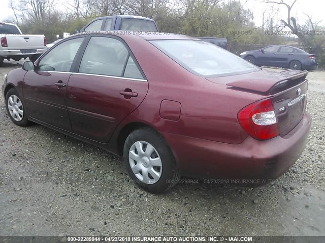 4T1BE32K32U012189 - 2002 TOYOTA CAMRY LE/XLE/SE მუქწითელი ფოტო 3